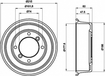 HELLA PAGID 8dt355302041 -  Тормозной барабан